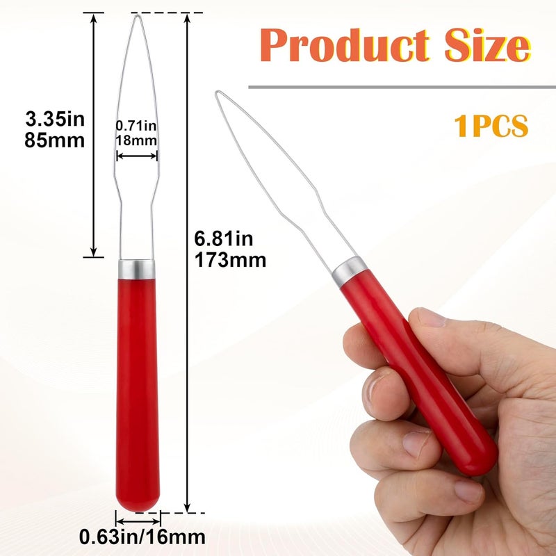 STSTR Easy Button Hook, Steel Button Helper Tool for Elderly, Wide Plastic Handle Buttons Fastener Device Assist Dressing Aid Tool for Seniors One Hand - 1 Pack, Red - Image 2